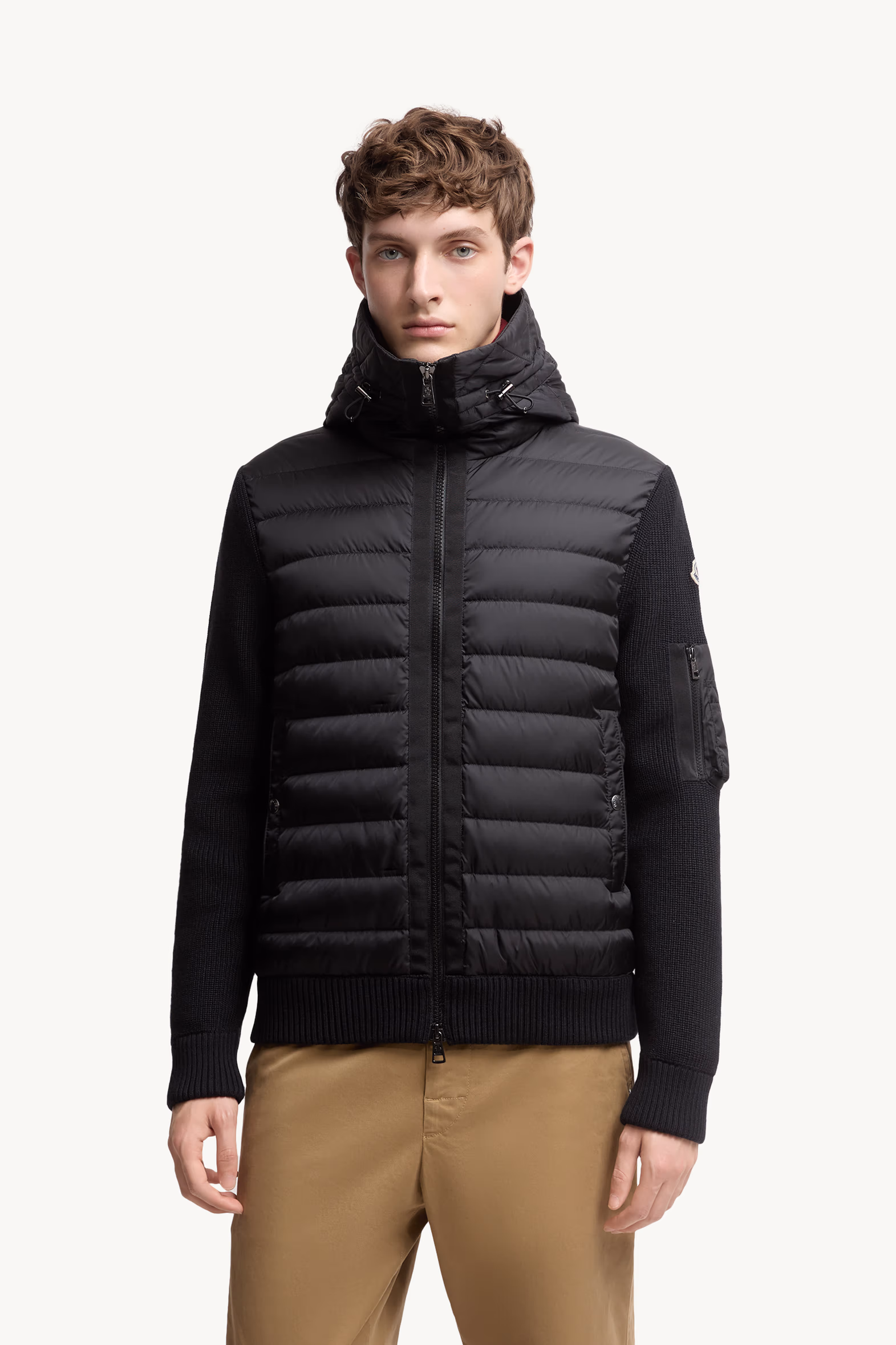 Padded Zip-Up Cardigan Men Black Moncler 3